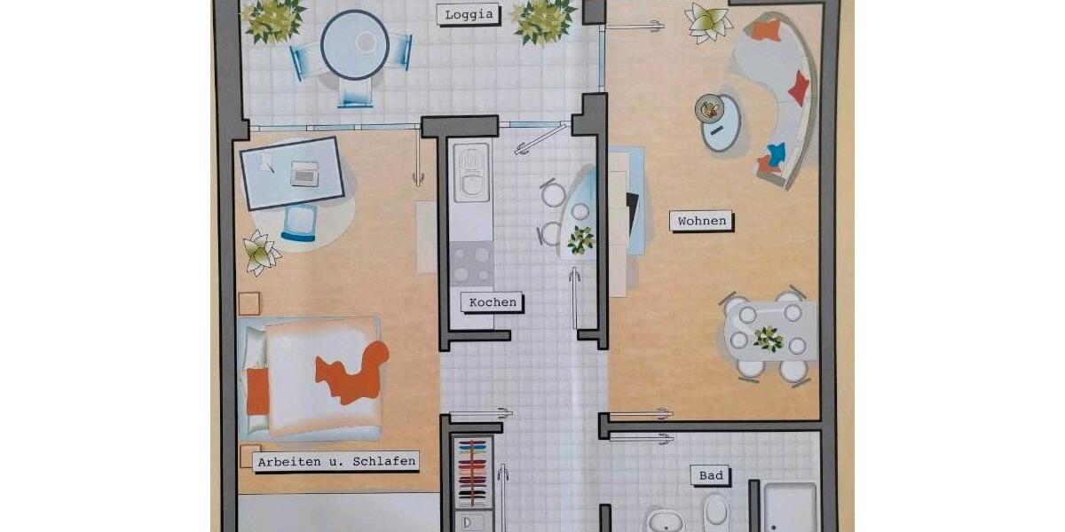 Etagenwohnung Karlsruhe Innenstadt-Ost - 2 Zimmer, 50 m&sup2;, 900&euro; | Angebot:26447023