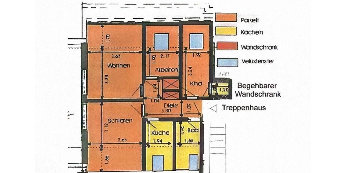 Dachgeschoßwohnung Bad Herrenalb - 4 Zimmer, 61 m&sup2;, 141.000&euro; | Angebot:26150507