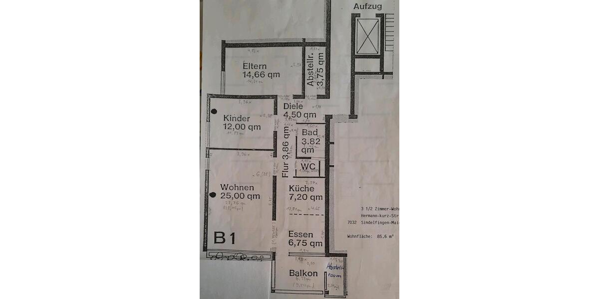 Etagenwohnung Sindelfingen Darmsheim - 3 Zimmer, 85 m&sup2;, 280.000&euro; | Angebot:26366387