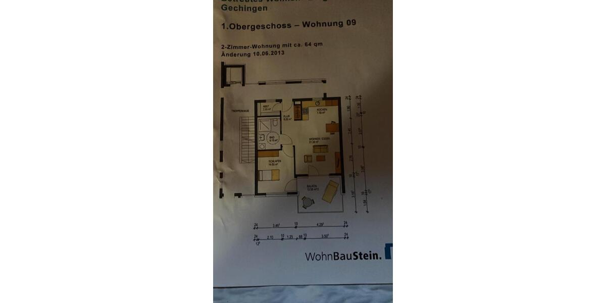 Etagenwohnung Gechingen - 2 Zimmer, 64 m&sup2;, 300.000&euro; | Angebot:27223246