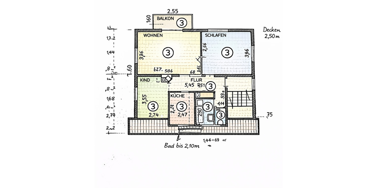 Etagenwohnung Ditzingen - 3 Zimmer, 75 m&sup2;, 249.000&euro; | Angebot:26410369