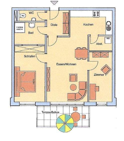 Etagenwohnung Pforzheim Buckenberg - 3 Zimmer, 310.000&euro; | Angebot:25797074