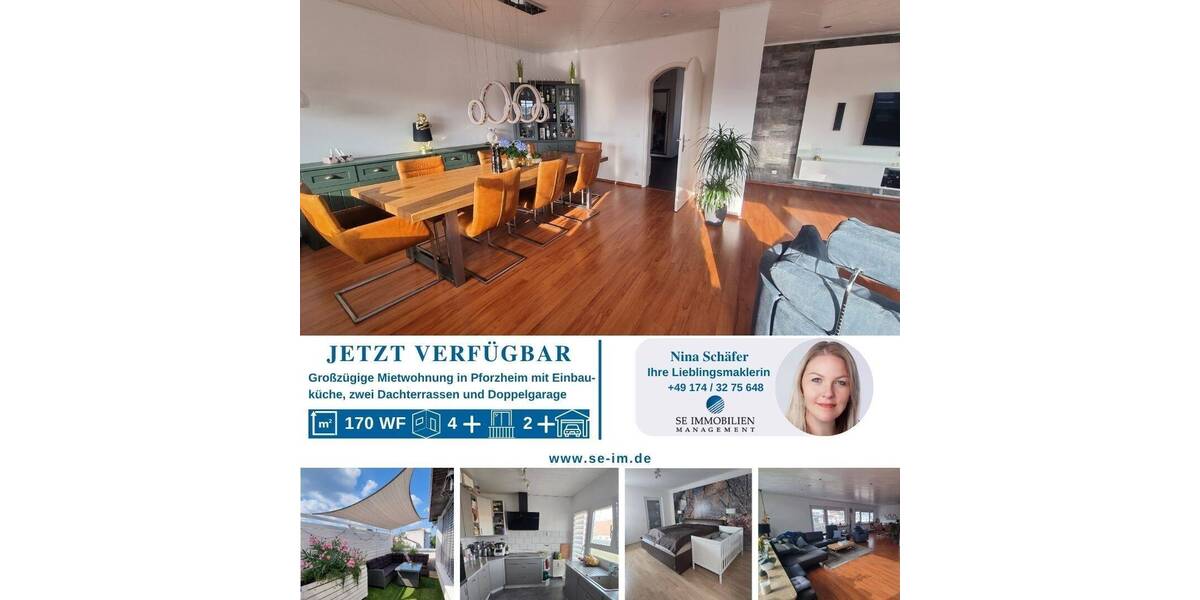 Etagenwohnung Pforzheim Oststadt - 4 Zimmer, 170 m&sup2;, 1.700&euro; | Angebot:25708064