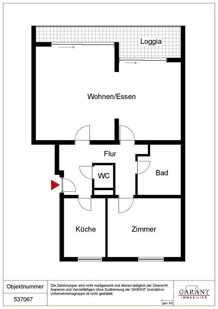 * 2,5 Zimmer mit tollem Weitblick ins Grüne und gemütlicher Loggia *