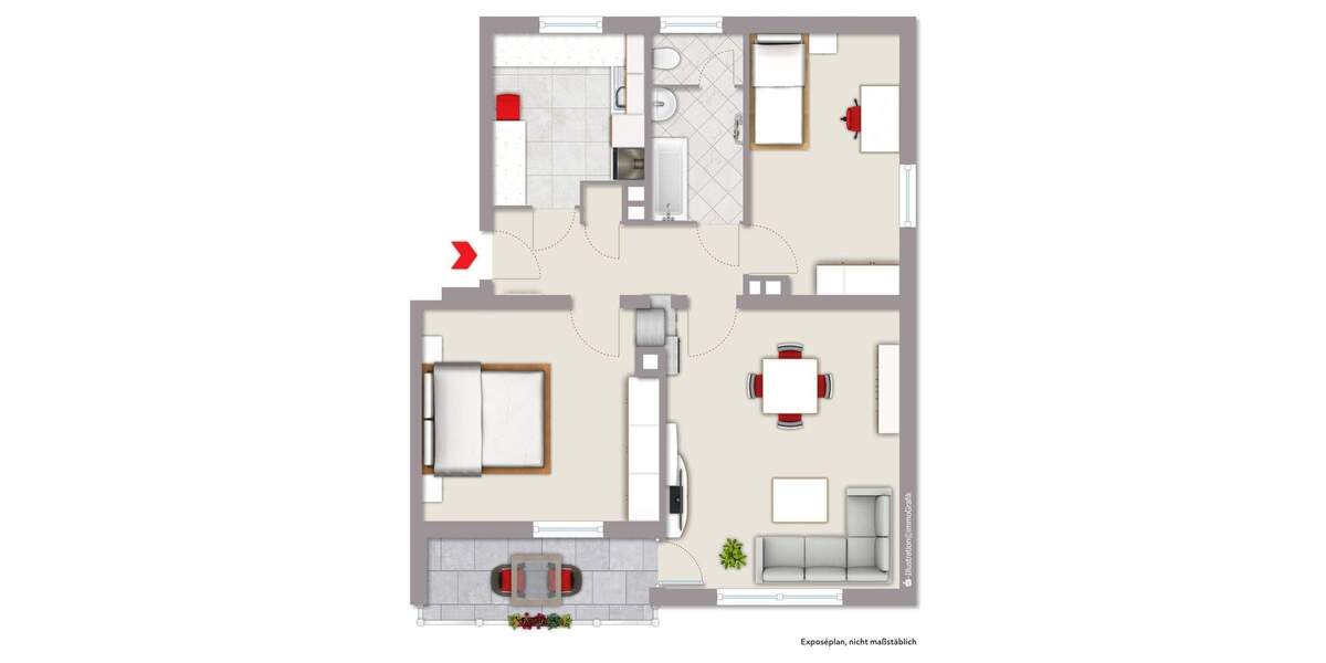 Etagenwohnung Karlsruhe / Rüppurr Rüppurr - 3 Zimmer, 73 m&sup2;, 275.000&euro; | Angebot:25834687