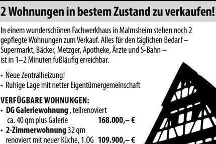 Wohnung Renningen - 2 Zimmer, 32 m&sup2;, 109.900&euro; | Angebot:25721245