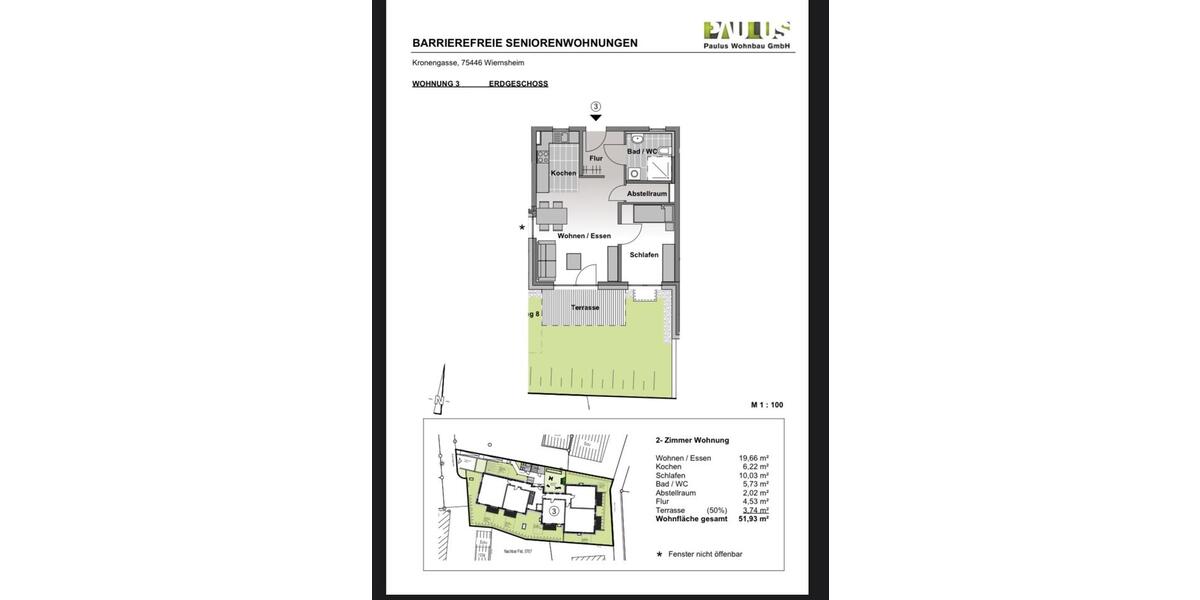Erdgeschoßwohnung Wiernsheim - 2 Zimmer, 52 m&sup2;, 360.000&euro; | Angebot:26410224