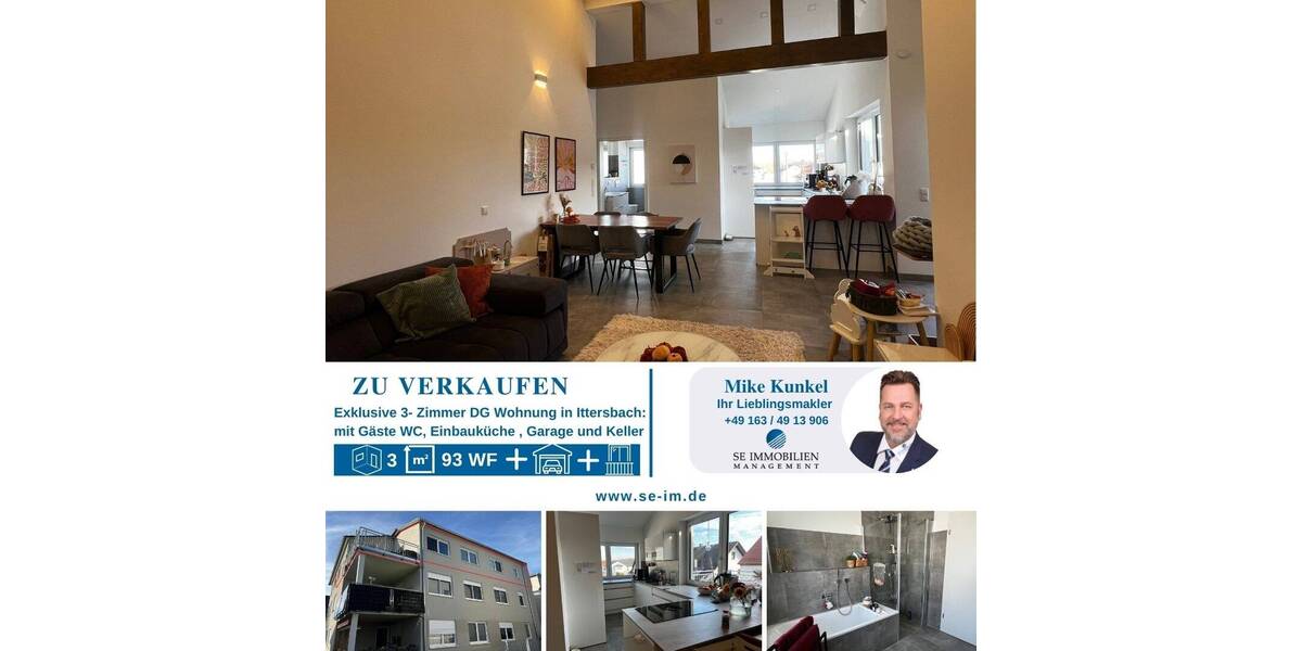 Etagenwohnung Karlsbad Ittersbach - 3 Zimmer, 93 m&sup2;, 393.000&euro; | Angebot:23551342