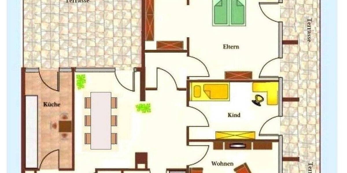 Terrassenwohnung Karlsruhe-Neureut Neureut - 3 Zimmer, 143 m&sup2;, 1.550&euro; | Angebot:25909947