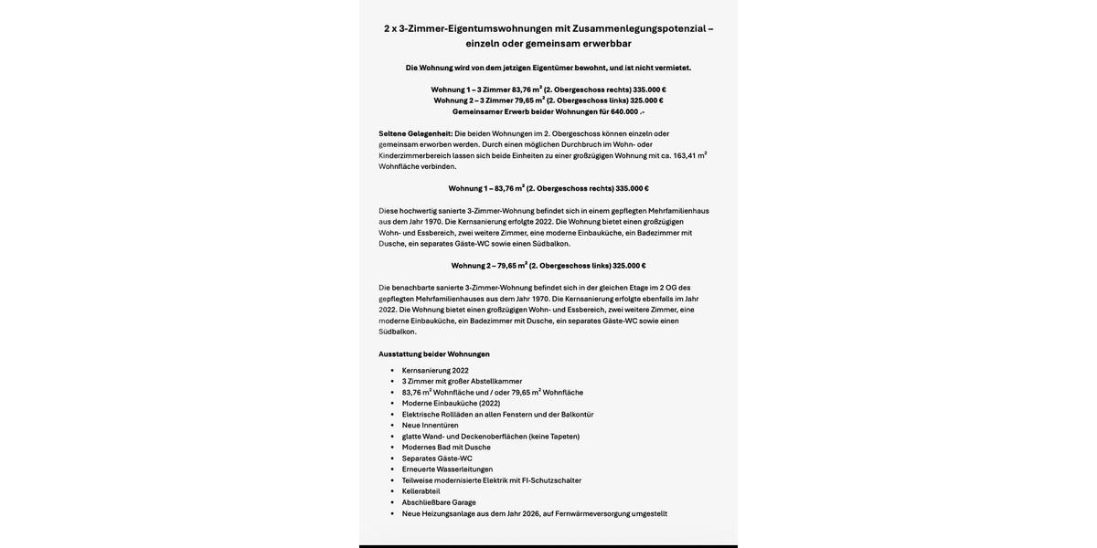 Etagenwohnung Pforzheim Dillweißenstein - 3 Zimmer, 84 m&sup2;, 335.000&euro; | Angebot:27281952