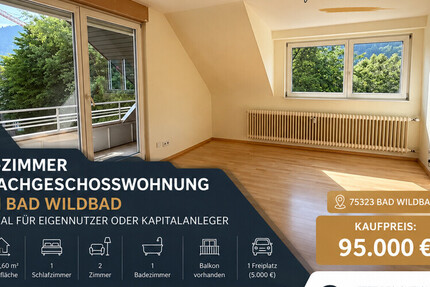 2-Zimmer Dachwohnung mit Balkon und Stellplatz - Wohnung Bad Wildbad Wildbad | Angebot:27650205