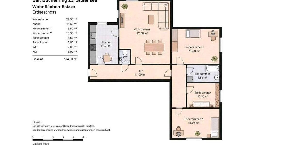 Erdgeschoßwohnung Stutensee - 4 Zimmer, 104 m&sup2;, 358.800&euro; | Angebot:26322144