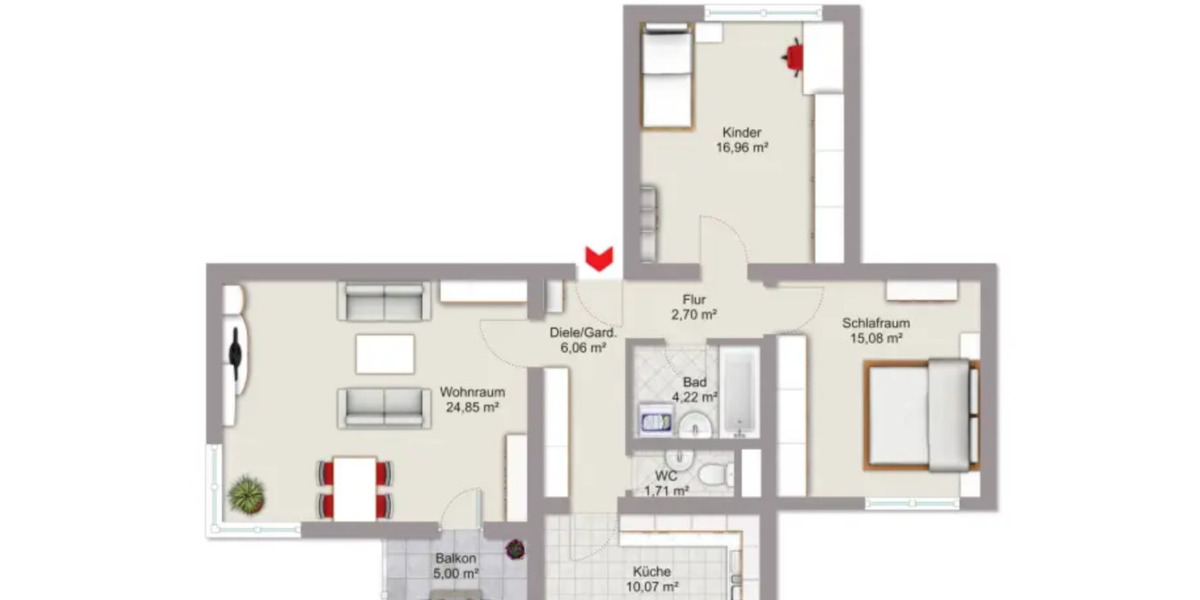 Etagenwohnung Straubenhardt - 3 Zimmer, 81 m&sup2;, 225.000&euro; | Angebot:23847097