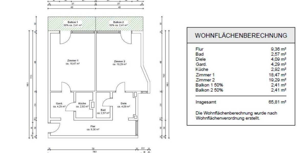 Etagenwohnung Waldbronn Busenbach - 2 Zimmer, 66 m&sup2;, 149.999&euro; | Angebot:26730988