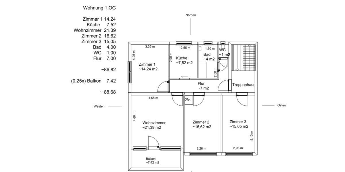 4 Zimmer - Wohnung, Gerlingen - Gehenbühl, 89qm 4 zimmer