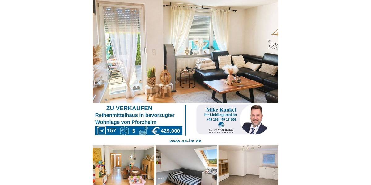 Reihenmittelhaus Pforzheim Nordstadt - 5 Zimmer, 157 m&sup2;, 429.000&euro; | Angebot:26379847