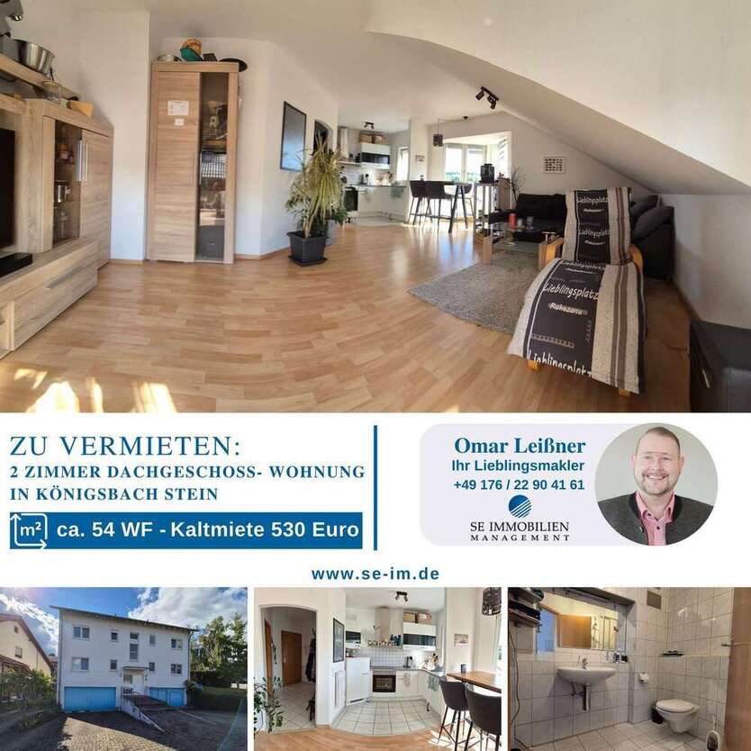 Wohnung zum Mieten in Königsbach-Stein 530 € 54 m²