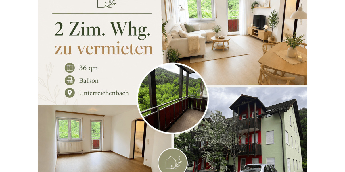 Etagenwohnung Unterreichenbach - 2 Zimmer, 36 m&sup2;, 370&euro; | Angebot:26704349