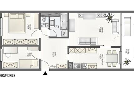 Wohnung Pforzheim Eutingen - 3 Zimmer, 76 m&sup2;, 245.000&euro; | Angebot:26896895