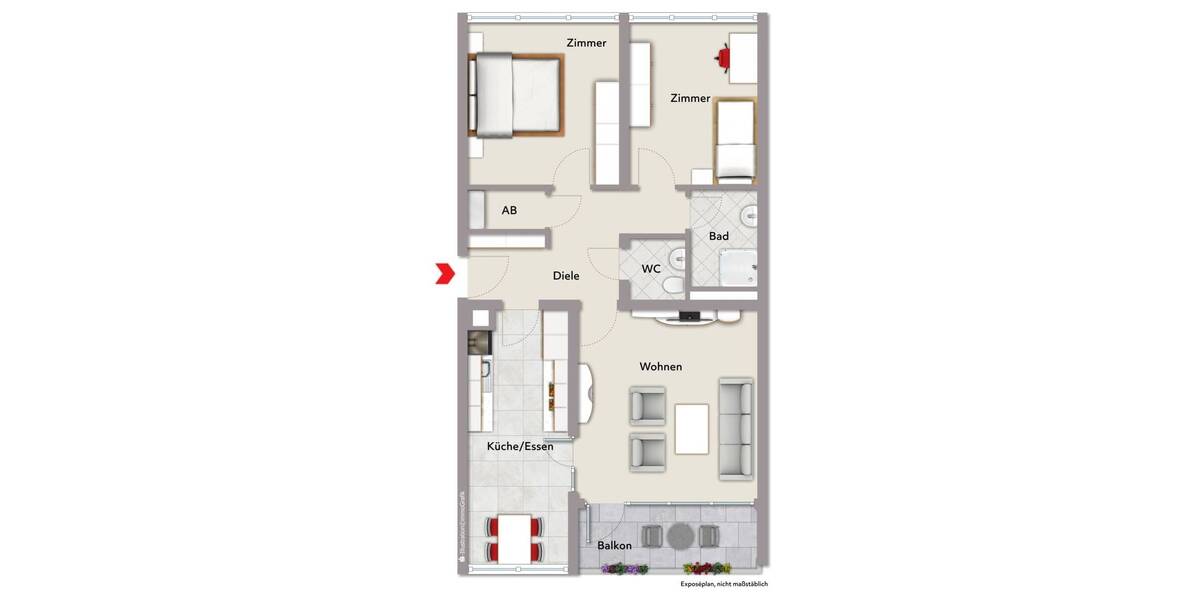 Etagenwohnung Ettlingen - 3 Zimmer, 81 m&sup2;, 239.000&euro; | Angebot:26170595