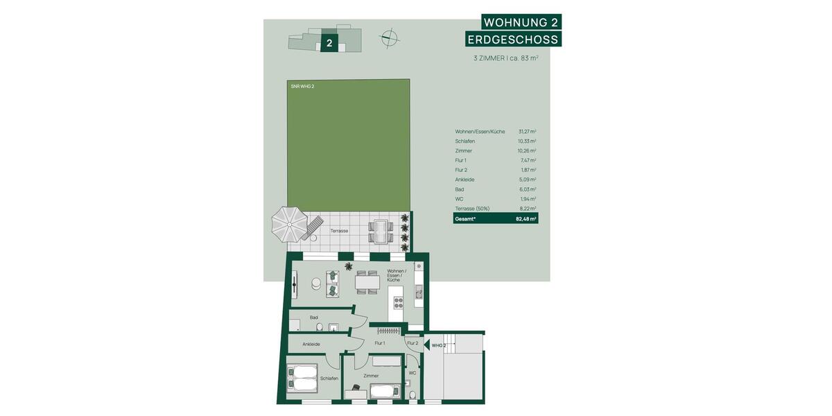 Erdgeschoßwohnung Sternenfels - 3 Zimmer, 83 m&sup2;, 890&euro; | Angebot:26384352