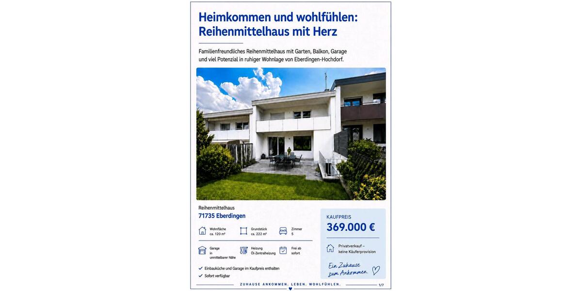 Reihenhaus Eberdingen - 369.000&euro; | Angebot:27155430