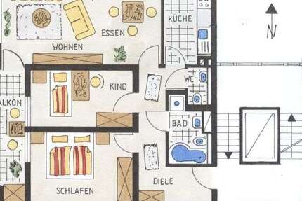 Wohnung Pforzheim Buckenberg - 3 Zimmer, 82 m&sup2;, 715&euro; | Angebot:27175380