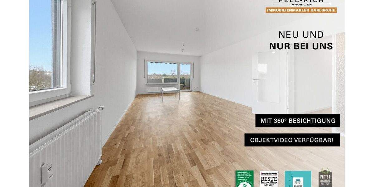 Etagenwohnung Karlsruhe Innenstadt-West - 3 Zimmer, 97 m&sup2;, 1.225&euro; | Angebot:25802570