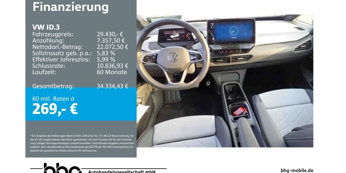 VW ID.3 22.534 km 29.430 &euro; Ettlingen 76275