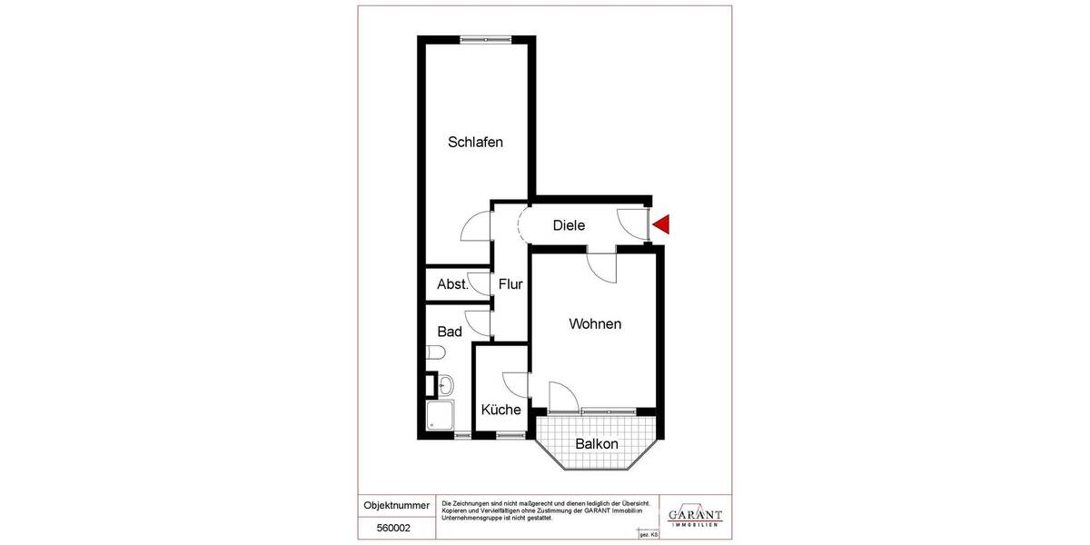 Etagenwohnung Pforzheim Nordstadt - 2 Zimmer, 51 m&sup2;, 170.000&euro; | Angebot:25999758