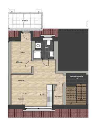 Perfekt für Singles - kleine DG-Wohnung mit Balkon und Fassadenvollwärmeschutz zimmer