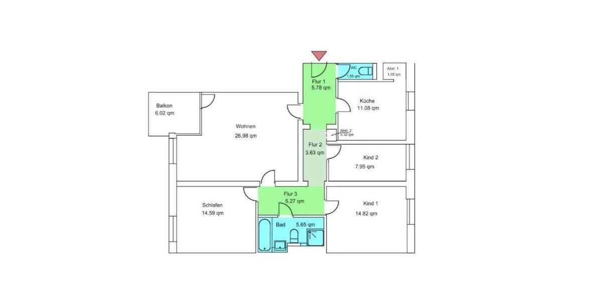 Etagenwohnung Pforzheim Nordstadt - 4 Zimmer, 101 m&sup2;, 350.000&euro; | Angebot:25052806