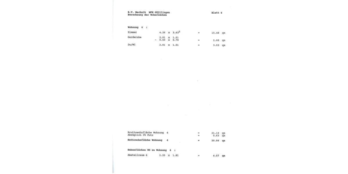 1 Zimmer Wohnung im 1. Obergeschoss ohne Balkon 1 zimmer