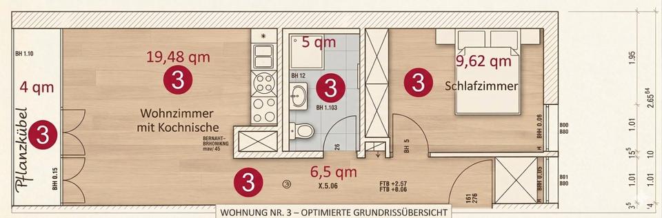 Etagenwohnung Niefern-Öschelbronn Öschelbronn - 2 Zimmer, 44 m&sup2;, 159.000&euro; | Angebot:26095538