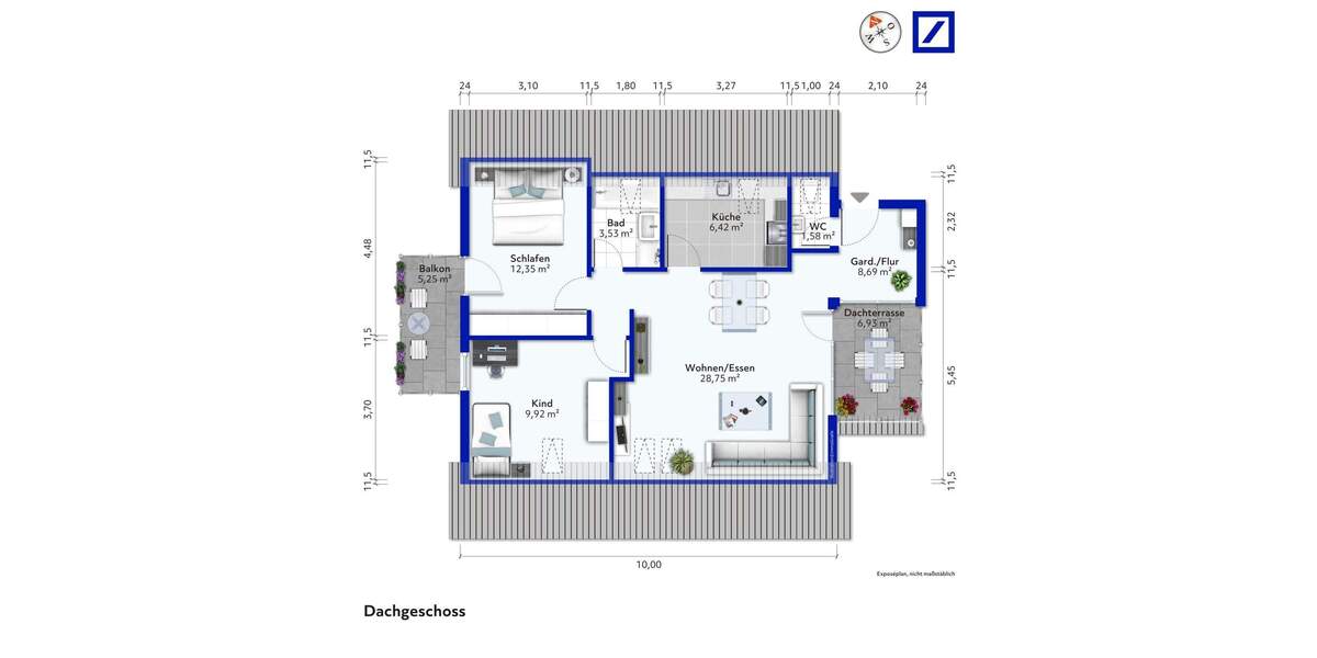 Etagenwohnung Gerlingen - 3 Zimmer, 75 m&sup2;, 329.000&euro; | Angebot:25706122