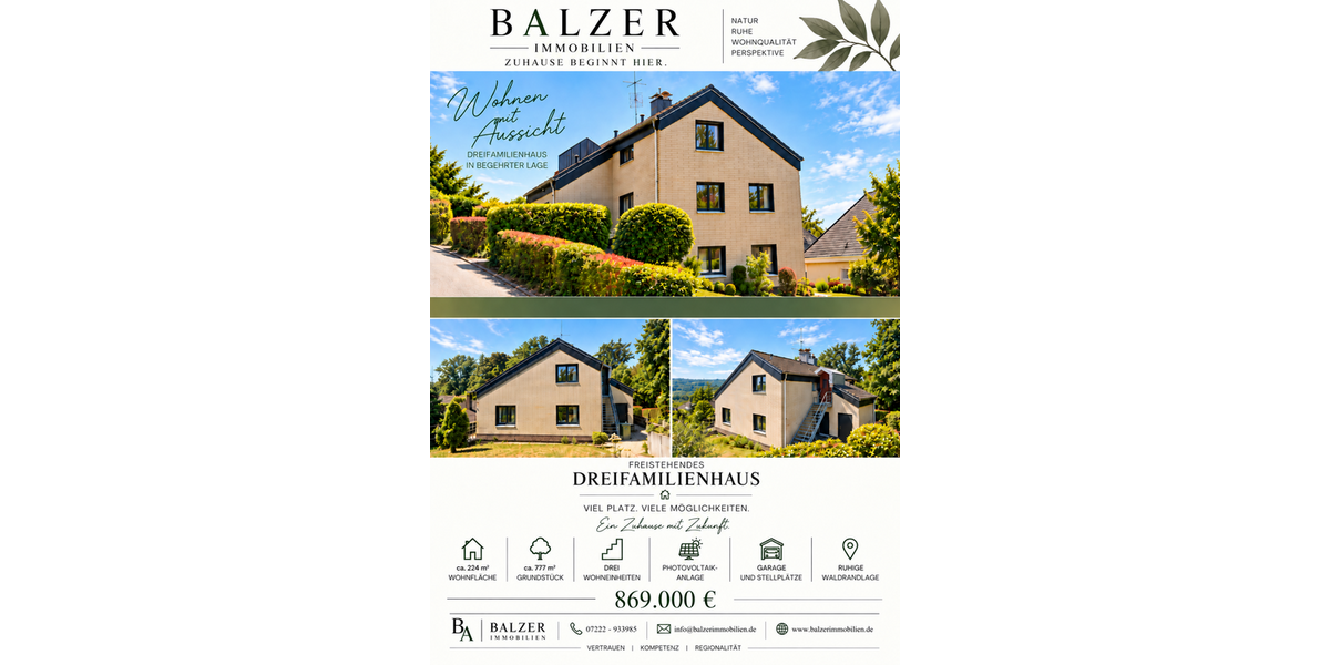 Einfamilienhaus Waldbronn - 9 Zimmer, 224 m&sup2;, 869.000&euro; | Angebot:27396307