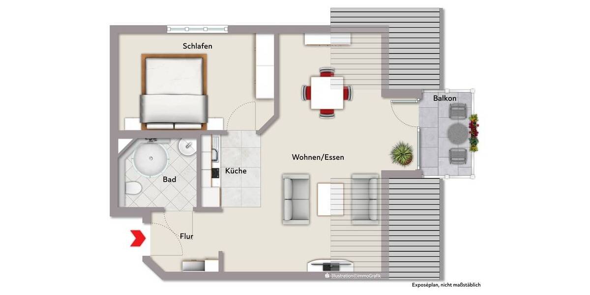 Etagenwohnung Malsch - 2 Zimmer, 57 m&sup2;, 215.000&euro; | Angebot:26641454