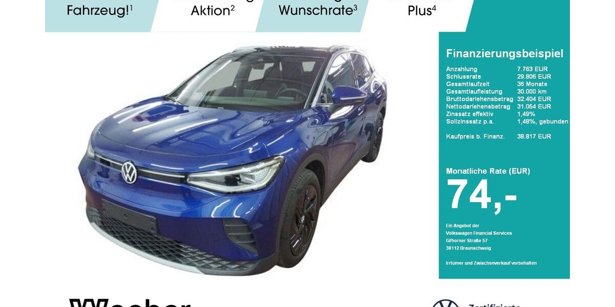 VW ID.4 13.552 km 38.290 &euro; Weil der Stadt 71263