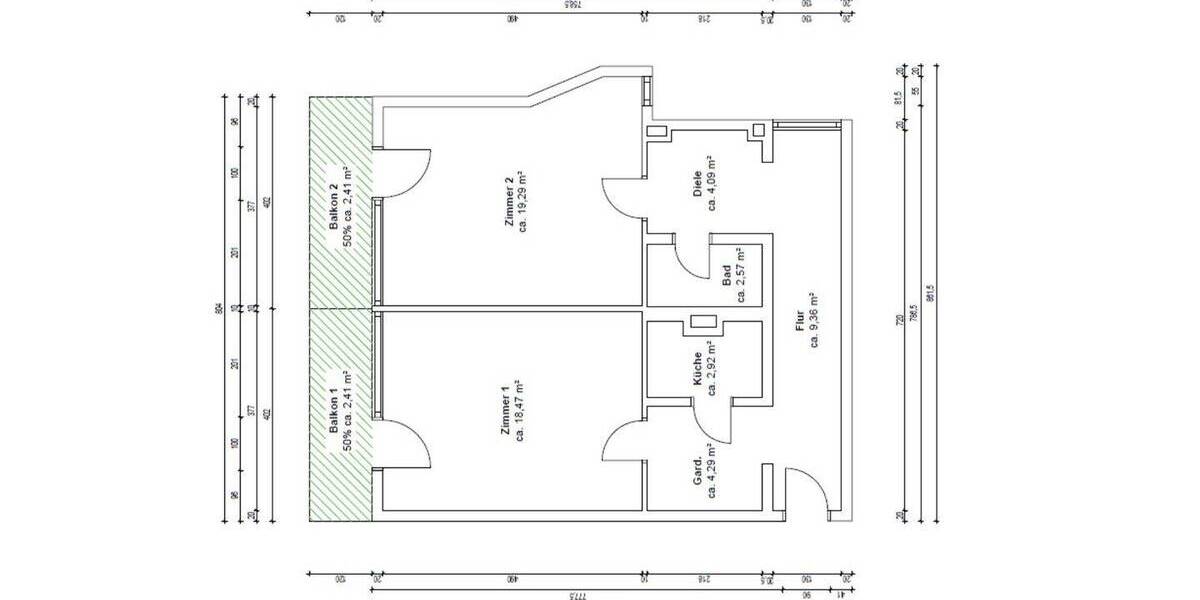 Etagenwohnung Waldbronn Busenbach - 2 Zimmer, 66 m&sup2;, 149.999&euro; | Angebot:26730988