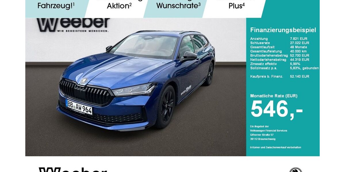 Skoda Superb 8.000 km 52.140 &euro; Weil der Stadt 71263