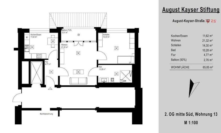 Wohnung zum Mieten in Pforzheim 735 € 65.05 m²