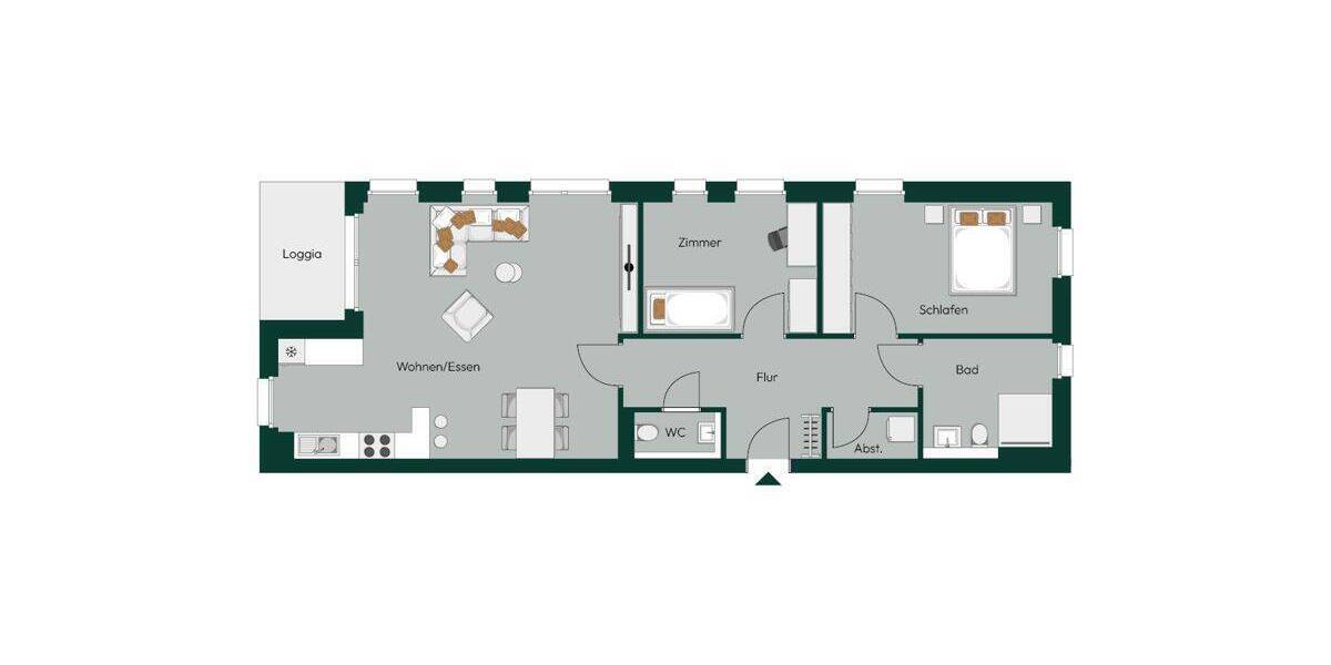 Etagenwohnung Karlsruhe / Waldstadt Waldstadt - 3 Zimmer, 92 m&sup2;, 578.500&euro; | Angebot:26851169