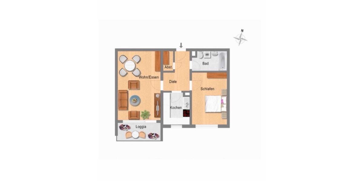 Etagenwohnung Pforzheim - 2 Zimmer, 60 m&sup2;, 249.000&euro; | Angebot:25512736