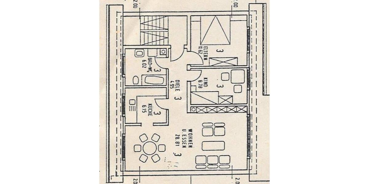 Dachgeschoßwohnung Bruchsal - 3 Zimmer, 64 m&sup2;, 198.000&euro; | Angebot:25104264