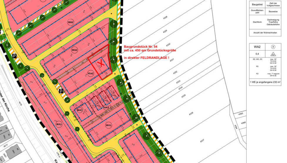 Spitzen-Bauplatz für freistehendes EFH - in direkter Feldrandlage