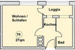 Schöne 1,5-Zimmer-Wohnung mit Balkon + STP in toller Stadtlage von Karlsruhe 1 zimmer