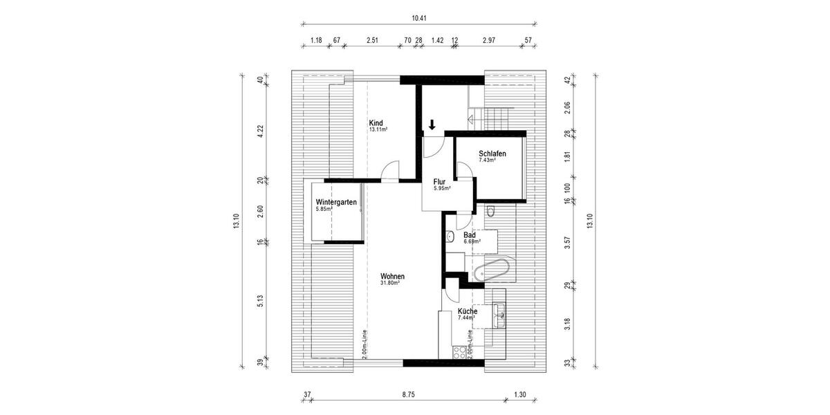 Dachgeschoßwohnung Karlsdorf-Neuthard Neuthard - 3 Zimmer, 74 m&sup2;, 800&euro; | Angebot:26178562