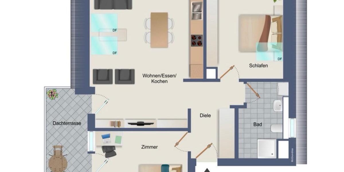 Dachgeschoßwohnung Ettlingen - 3 Zimmer, 68 m&sup2;, 1.150&euro; | Angebot:26656551