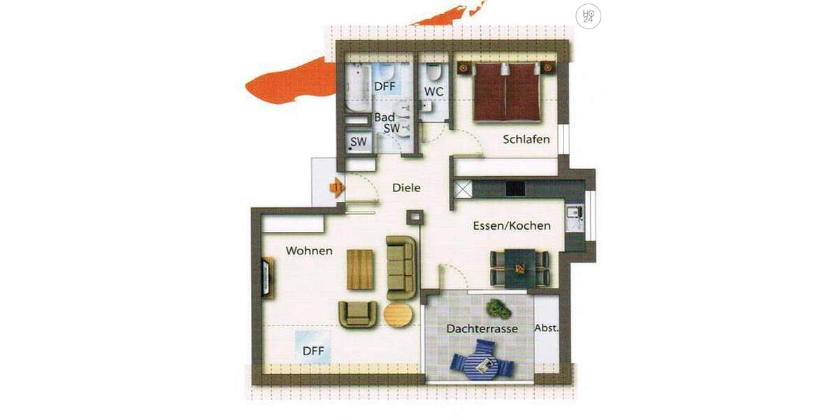 Hochwertig möblierte Wohnung mit TG und Loggia in Ditzingen 2 zimmer