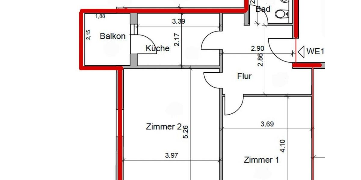 Etagenwohnung Pforzheim Weststadt - 1 Zimmer, 56 m&sup2;, 165.000&euro; | Angebot:26941714